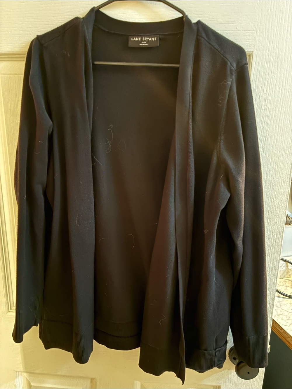Lane Bryant Black Open Front Cardigan Plus Size 18/20 Lightweight Knit
